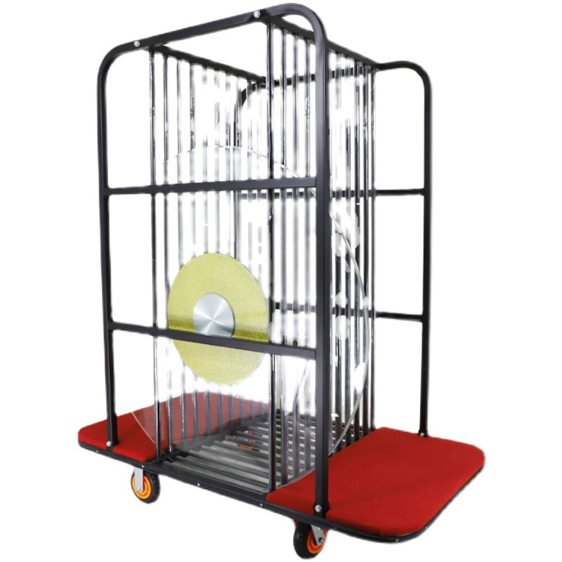 左舟酒店手推车婚庆宴会椅运椅推车玻璃存放车餐厅餐桌玻璃转盘车