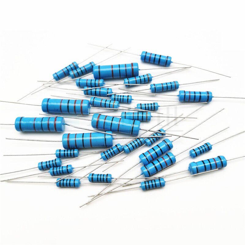 0.5W1W2W3W5W插件金属膜5色环电阻器1K1.5K2K34.75.16.87.59.1K欧