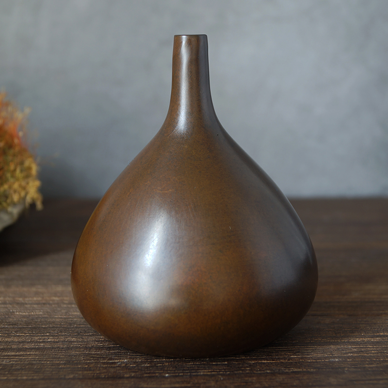 苏工手工铜创意花瓶梅瓶打篆工具盛器茶道香道博古架书房摆件厂价