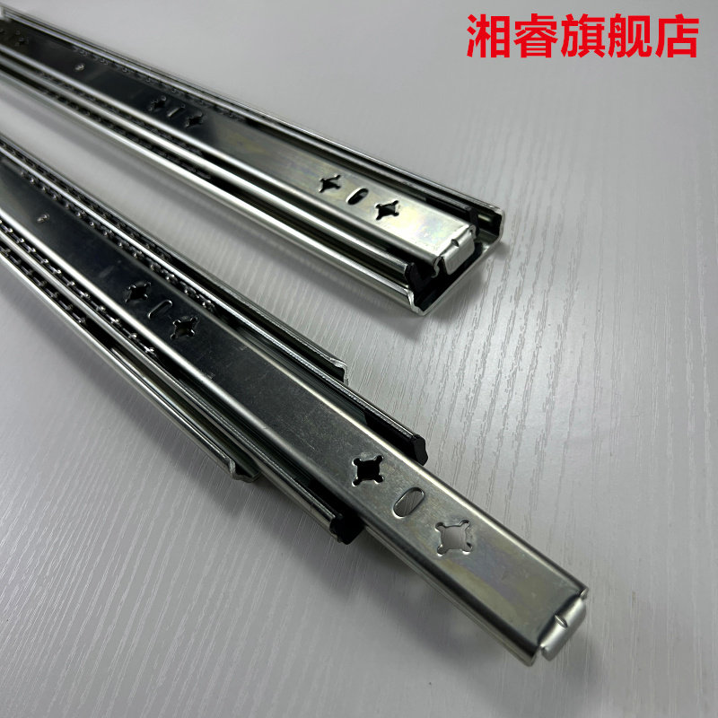 加重型滑轨三节轨53宽加长加厚阻尼房车抽屉轨道滑道带锁工业导轨