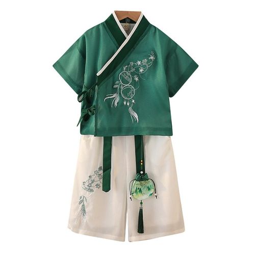 男童汉服唐装套装中式礼服春夏款学生复古新国学端午传统生日表演