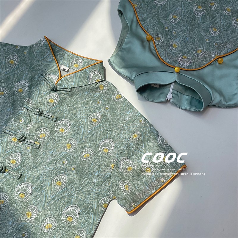 2023夏季新款男童短袖对襟套装新中式改良中国风唐装小男孩汉服