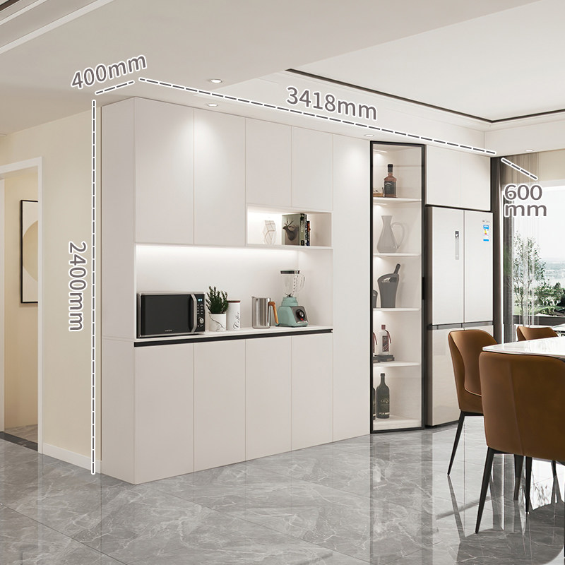 冰箱柜餐边柜酒柜一体靠墙高柜嵌入式客厅餐厅厨房实木定制储物柜,住宅家具,餐边柜,淘宝优惠券,粉丝福利购,淘宝优惠卷