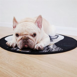 宠物圆形地垫 狗狗四季睡垫 毛绒面防滑地毯子 法斗晒太阳狗窝垫