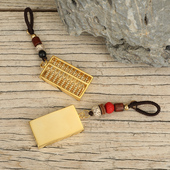 瑞象 黄铜密底算盘钥匙扣挂件金算盘有底金属算盘黄铜小算盘礼品