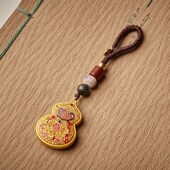 黄铜镀古法金葫芦汽车钥匙扣挂件吊坠高档精致男女士书包包挂饰品