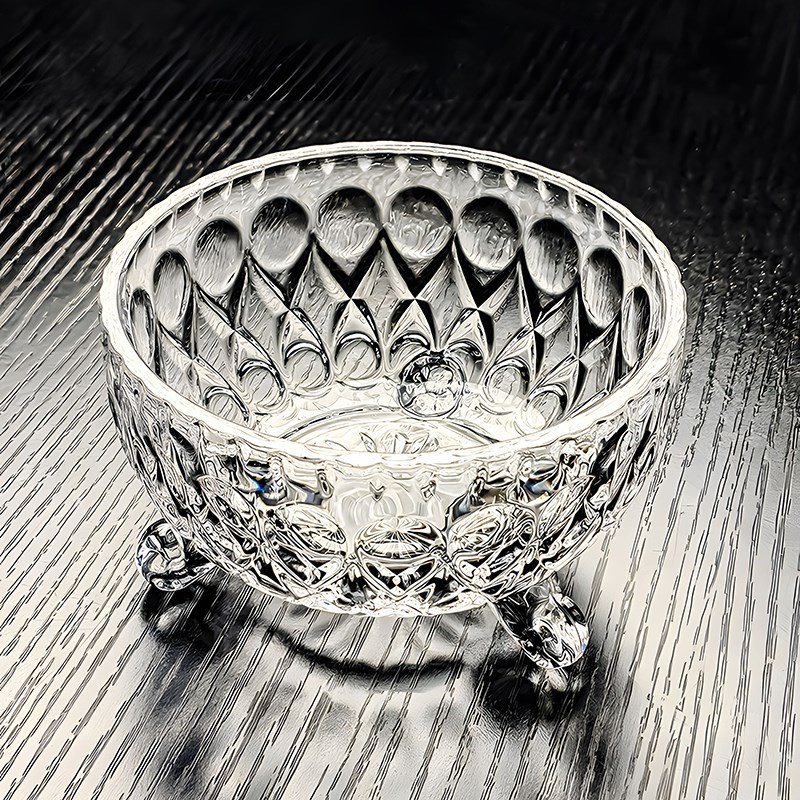 水晶玻璃碟甜品碗美容高级小碗精致小果盘高端位上餐具糖果水果盘