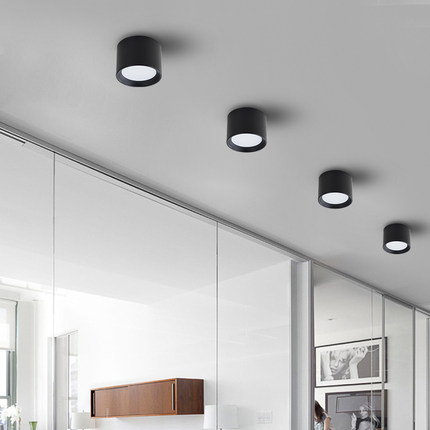 极简客厅无主灯照明家用GX53客厅玄关过道吸顶射灯全光谱明装筒灯