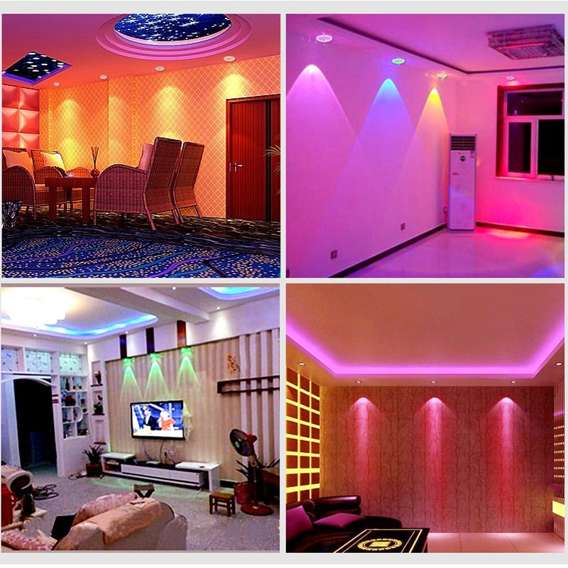 彩色led射灯黑色3W开孔7公分6.5 7.5cm65 75mm红光蓝光绿光紫黄光