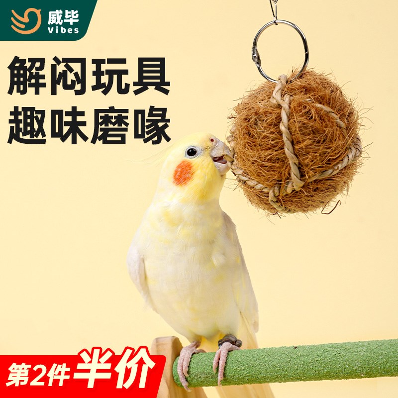 鹦鹉玩具啃咬解压解闷水草球玄凤牡丹虎皮鸟奖励防止抑郁鸟笼配件