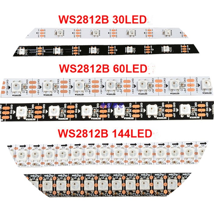 5V幻彩跑马流水全彩灯带WS2812B全彩LED灯带5050内置IC幻彩灯带