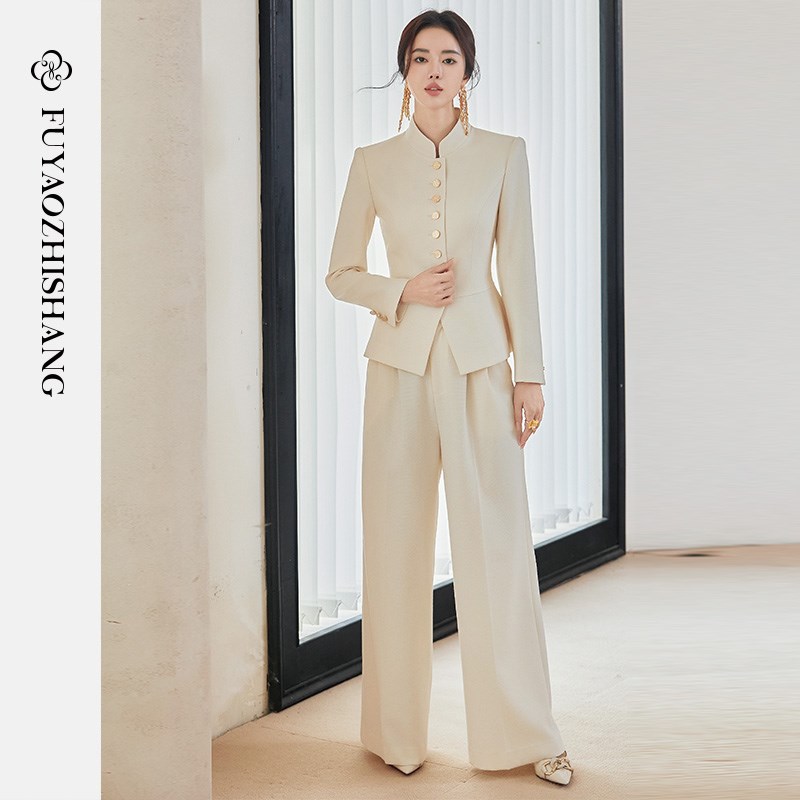 FUYAO扶摇 复古国风西装套装女2025新款新中式单排扣老钱西服外套