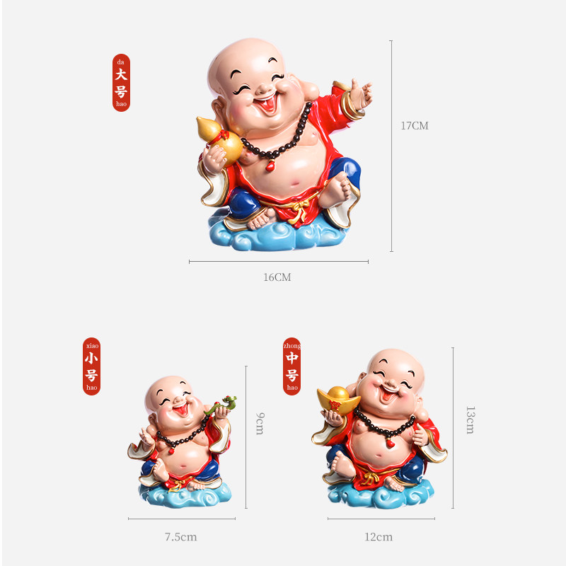 可爱弥勒佛工艺品小摆件客厅家里房间装饰品创意笑佛网红桌面摆设