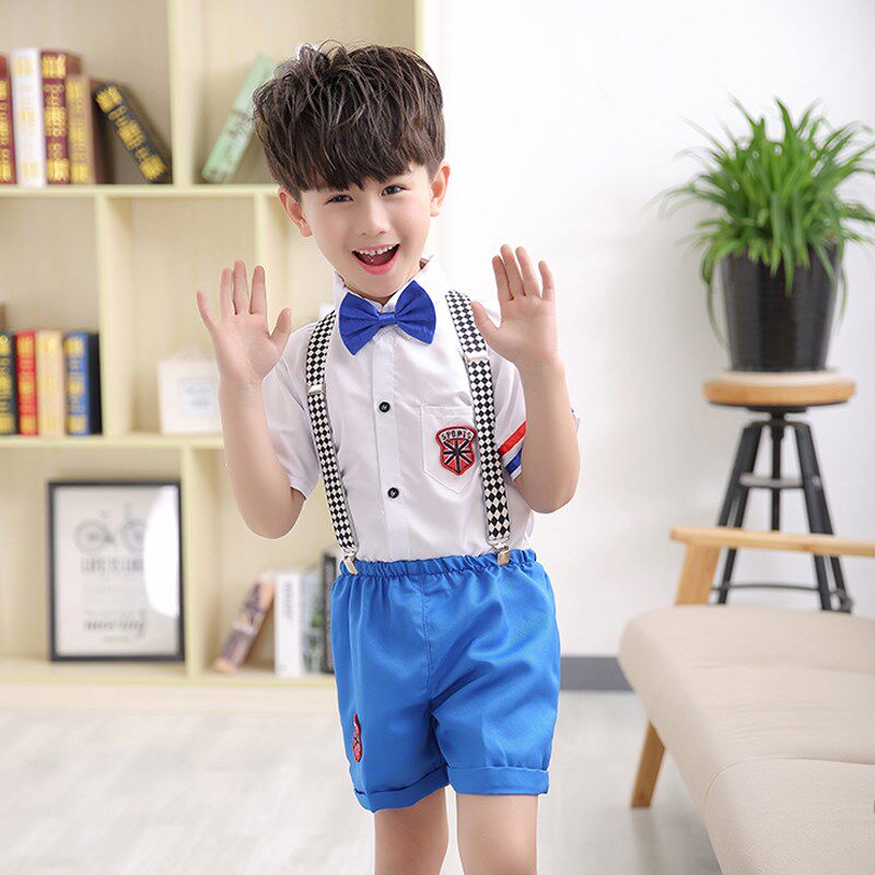 六一儿童合唱演出服男款校园背带裤中小学生男女表演服女款蓬蓬裙