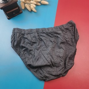 内销M 2条装 3XL棉质平纹面料中腰男士 三角内裤 麻灰黑 19元 底裤 包邮