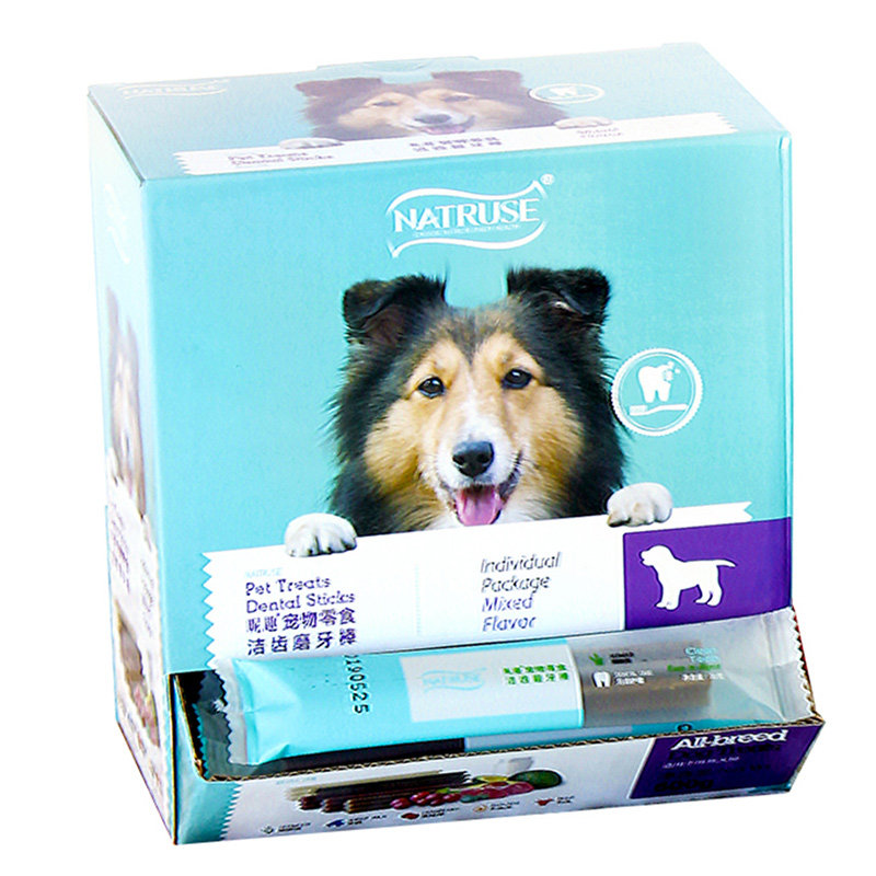 30支昵趣洁齿骨狗狗磨牙棒零食金毛泰迪狗咬胶除口臭洁齿棒整盒