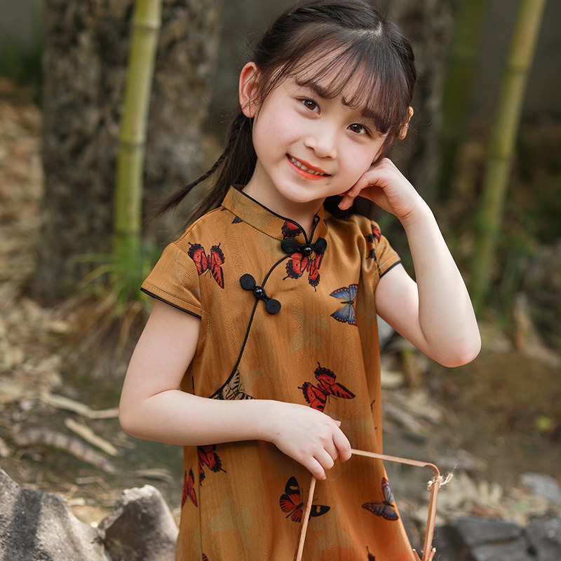 儿童旗袍夏季新款中式2024中国风连衣裙小女孩改良版旗袍裙夏