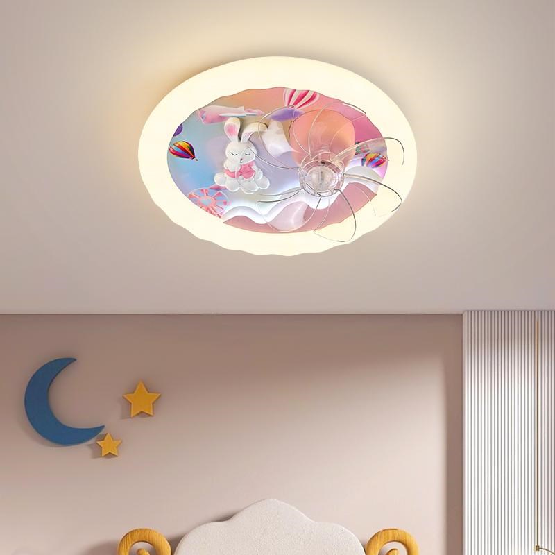 男女孩电风扇灯全光谱护眼儿童房卡通灯公主少女宇航员2024新款灯