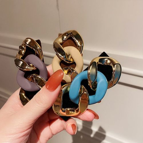 网红金属链条发夹侧边夹发卡女法式头发碎发夹大号韩国优雅气质