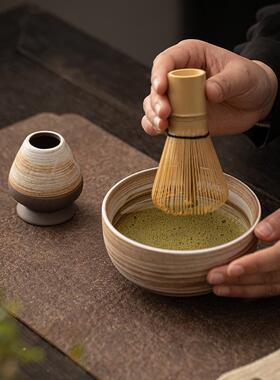 日式茶抹茶道具百工本立茶筅立茶碗家FG225898用套宋代点茶器茶筅