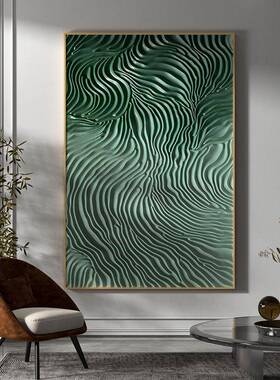 复S-1303古轻奢墙客厅玄关装饰画花绿色静物朵背景壁画竖挂版现代