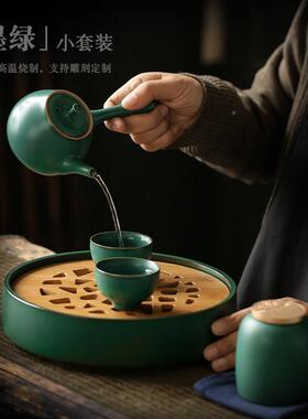 影杯复古瓷功夫茶陶具套装一壶涧二酒店民宿80431客栈礼品茶具