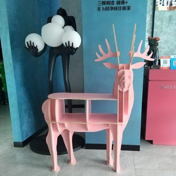 动物造型书架麋鹿摆件客厅边柜沙发旁创意落地置物架拼接小鹿橱窗,家居饰品,落地摆件,淘宝优惠券,粉丝福利购,淘宝优惠卷