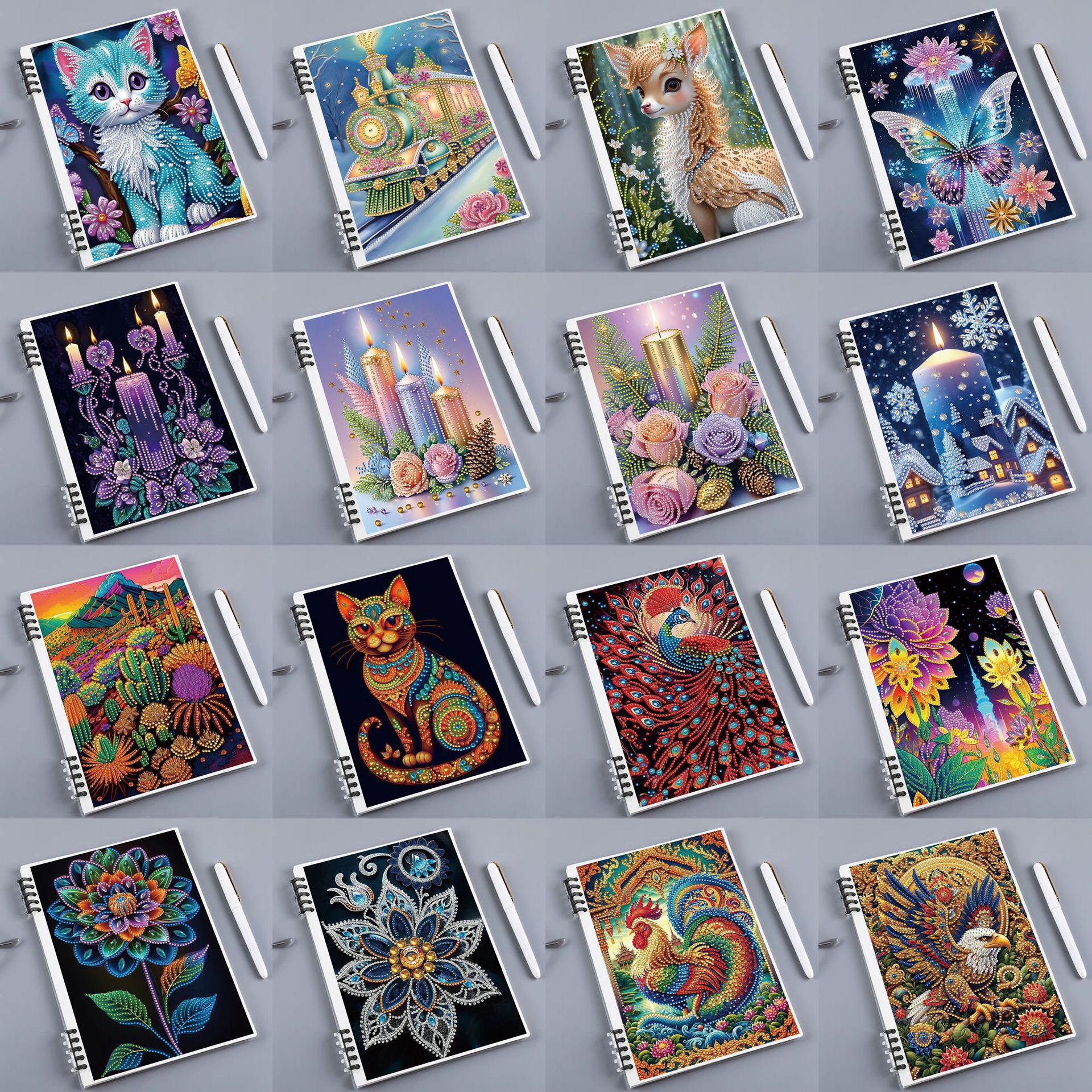 创意钻石设计系列封面异形钻石画笔记本60张/120页加厚活页记事本