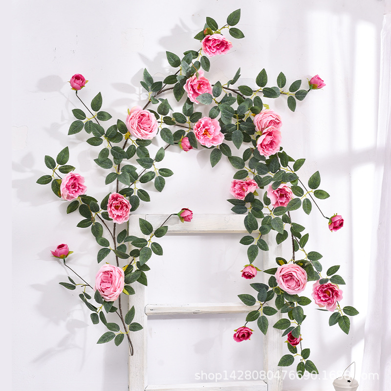 门头藤条缠绕花遮挡管道藤蔓藤条花花花布置爬花仿真假造景藤装饰