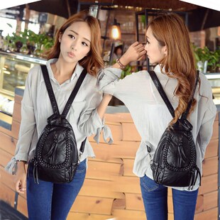 迷你双肩包女pu软皮新款韩版潮胸包多用斜挎包水洗皮旅行包小背包