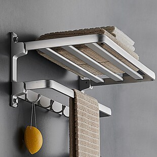 卫生间毛巾浴巾置物架太空铝卫浴五六件套装浴室厕所五金挂件全铝