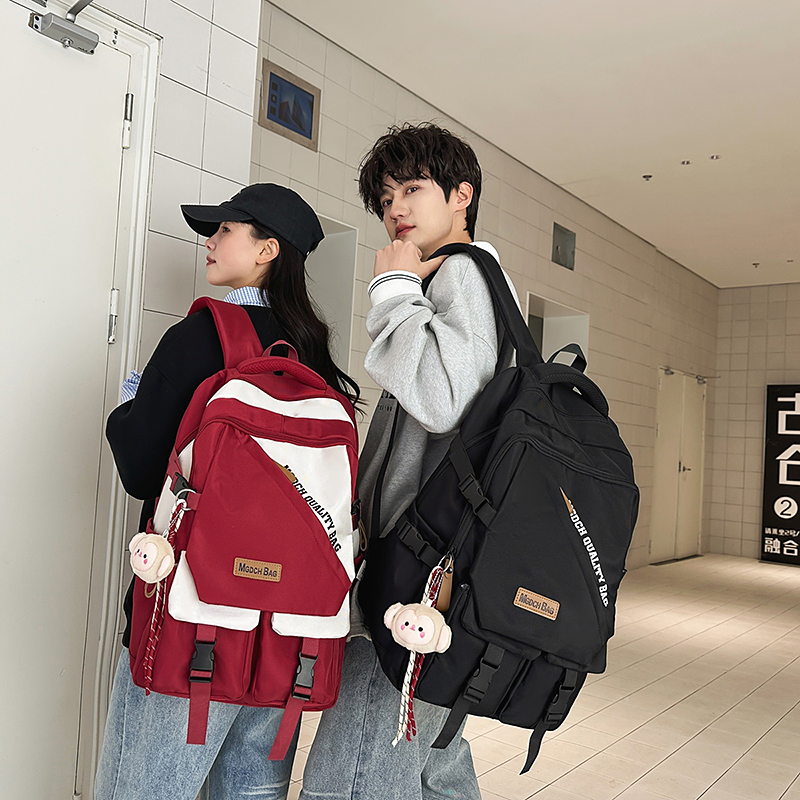 高颜值书包新款女初中书包男高中大容量双肩包大学生户外运动背包