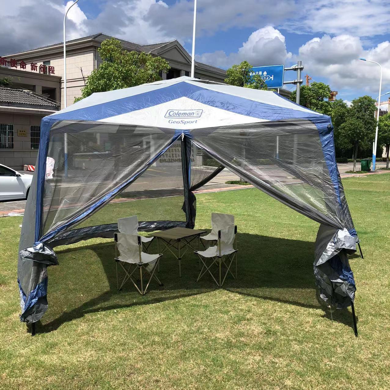 户外手动搭建5-8人大帐篷多人遮阳野营钓鱼登山防雨防蚊晒沙滩