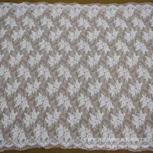 本白经典法国风软蕾丝绣花珠绣蕾丝花边布料时尚婚纱礼服服装布