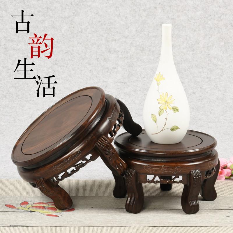 文黑檀原木红件木底座花盆底座实木奇F96JS6H9摆件托架石头摆石玩