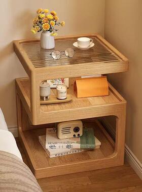 实木头柜床创意现代约床头置物架窄新款床边柜轻奢边几沙发964965