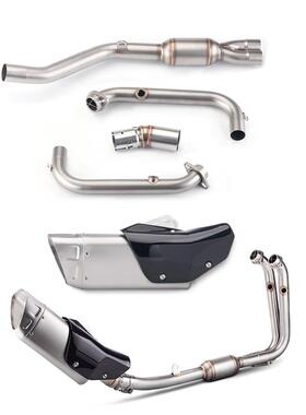 适前用摩托车18415春风450S改装排气管不锈钢段中段SC尾R段