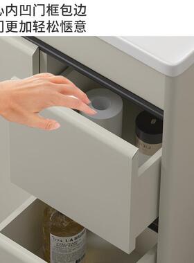 地式浴室柜奶油风抽式浴柜屉组室合加深陶瓷一体落盆卫95798生间