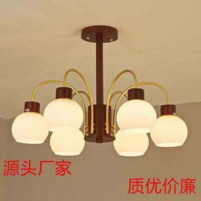 胡客桃中木色20151厅灯吊灯新中式卧室灯餐厅护眼全光灯谱古灯具6