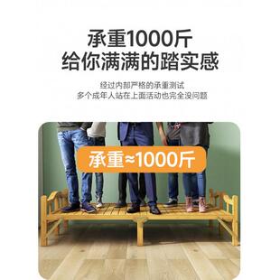竹床折床叠单午人双AYF人午休简易家用成人租房凉睡床竹子实木硬