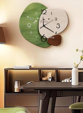 墙中古风客级钟表装F99M668T饰画法式绿色电视背景挂厅钟高感静音