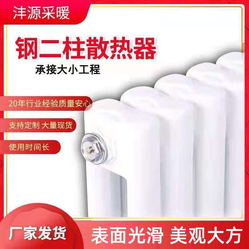 厂家低碳钢二柱散热器钢制暖气片家用壁挂水暖工程专用散热器
