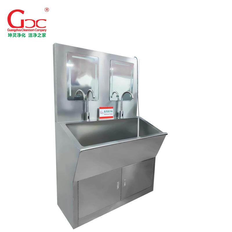 医用304不锈钢单人双人洗手池脚踏洗手池感应洗手池一体式洗手池