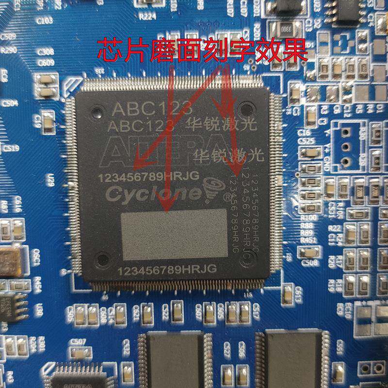 深圳芯片激光刻字机黑胶体TF卡内存条激光镭雕机大范围整盘打标记