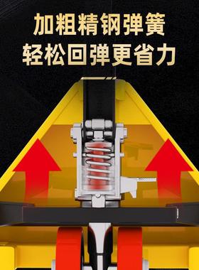 叉车手动液压搬运车牛盘车装车小型1吨2吨油压托铲车XTI地手推拖