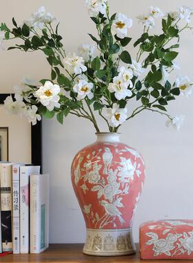 陶瓷花瓶高级感ZRN梅瓶青花瓷客居厅摆件餐桌装设饰奢风轻家高端