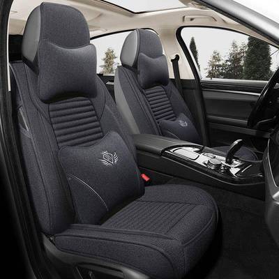 季汽车坐垫全套五四通用新816款全包围亚麻布艺座垫小车车垫座座