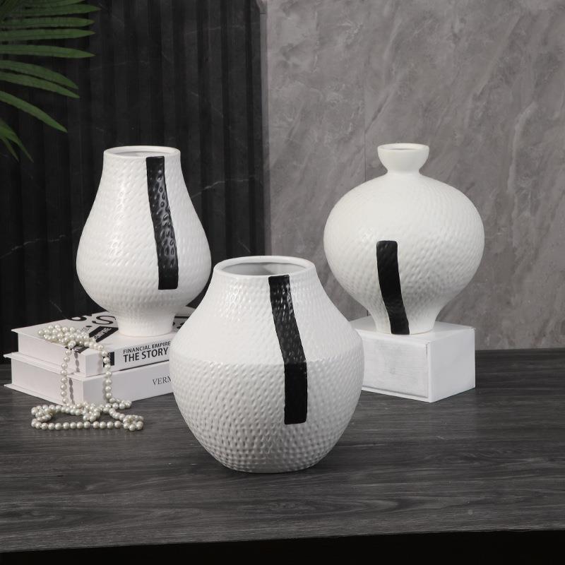 简约现代陶瓷水楼墨花鲜花HTY瓶花器板桌面家居样房售处软装饰品