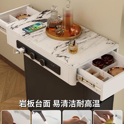 可移动单独展小岛台台小CYD户型导台岩板面迷你新窄款储物示柜可