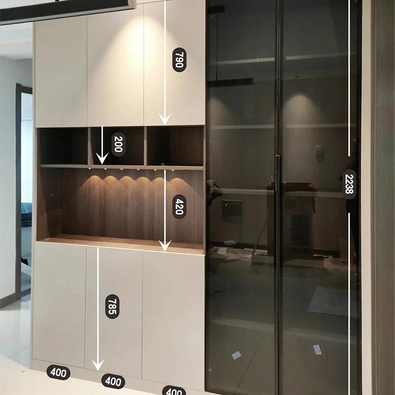 北京轻展示餐多边柜实木餐咨询边柜柜储物高奢一体靠墙家用酒柜功